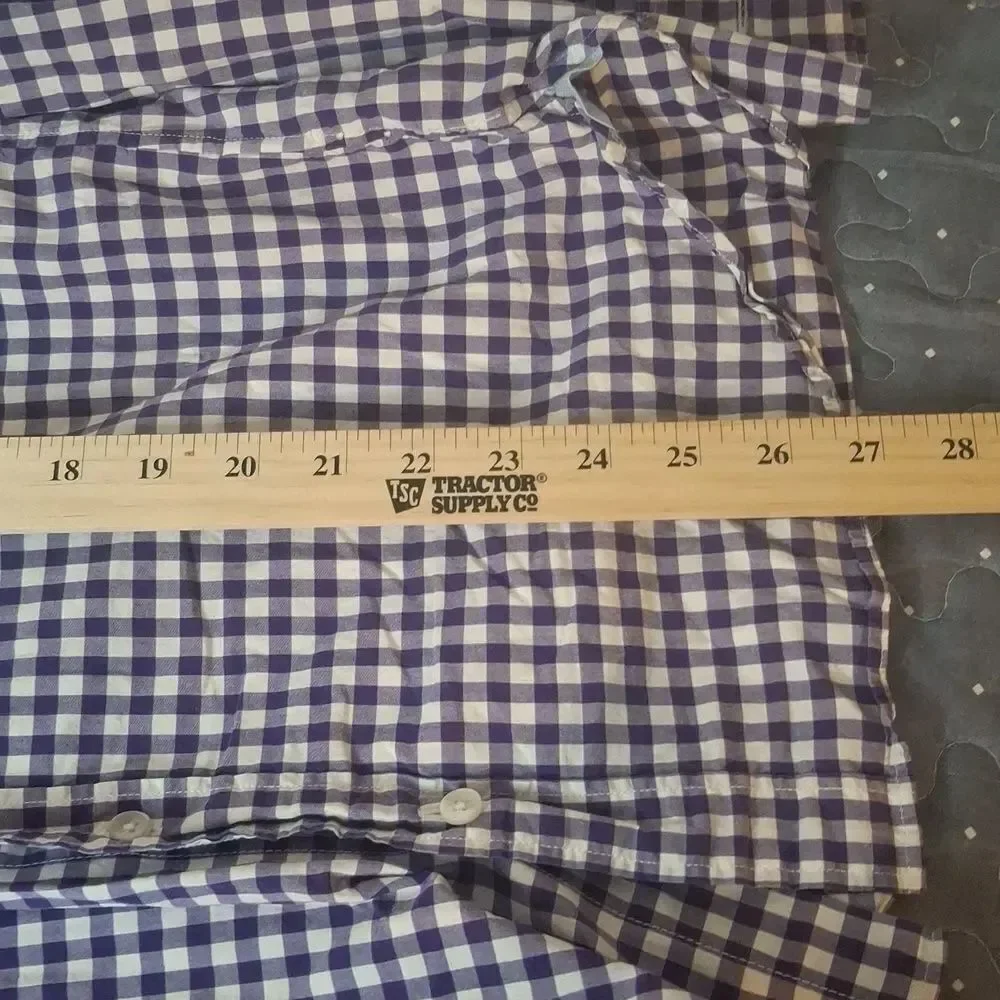 J. Crew Men's Slim Purple and White Gingham Shirt size medium